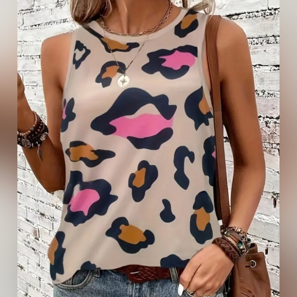 Cute leopard print tank